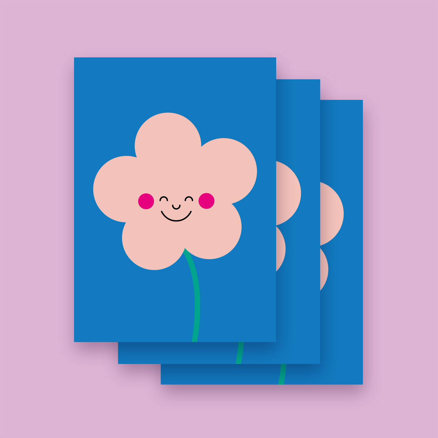 Karte 'BLUME' im 3er Set